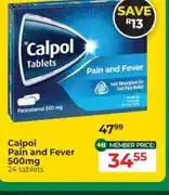 Dis-Chem Calpol Pain and Fever 500mg 24 tablets offer