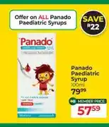 Dis-Chem Panado Paediatric Syrup 100ml offer