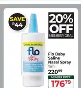 Dis-Chem Flo Baby Saline Nasal Spray 15ml offer