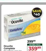 Dis-Chem Ocuvite Complete 60 softgel capsules offer