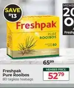 Dis-Chem Freshpak Pure Rooibos 80 tagless teabags offer