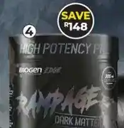Dis-Chem Biogen Rampage Dark Matter Pre-Workout 460g offer