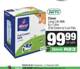 SuperSpar Clover Full Cream Milk offer