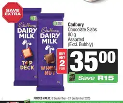 SuperSpar Cadbury Chocolate Slabs Assorted offer