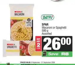 SuperSpar SPAR Macaroni or Spaghetti Assorted offer