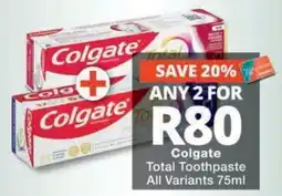 MediRite Colgate Total Toothpaste offer