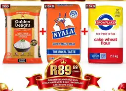 Take 'n Pay Golden Delight Rice, Nyala Maize Meal & Snowflake Cake Flour offer