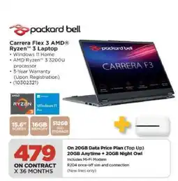 HiFi Corp Packard Bell Carrera Flex 3 AMD Ryzen 3 Laptop offer