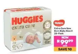 Game Huggies Extra Care New Born Baby Size 0 25-Pack offer