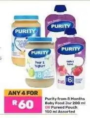 Game Purity from 8 Months Baby Food Jar 200 ml OR Pureed Pouch 150 ml Assorted offer