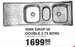 Build It SINK DROP IN DOUBLE 2.75 BOWL offer