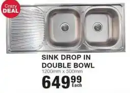 Build It SINK DROP IN DOUBLE BOWL offer