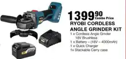 Build It RYOBI CORDLESS ANGLE GRINDER KIT offer