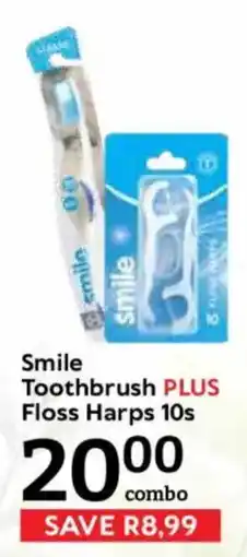 Oxford Freshmarket Smile Toothbrush PLUS Floss Harps 10s offer