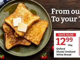 Oxford Freshmarket Oxford Sliced/Unsliced White Bread offer
