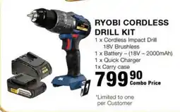 Build It RYOBI CORDLESS DRILL KIT offer