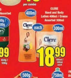Boxer Clere body cream offer