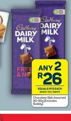 Pick n Pay Cadbury chocolate 2 offer