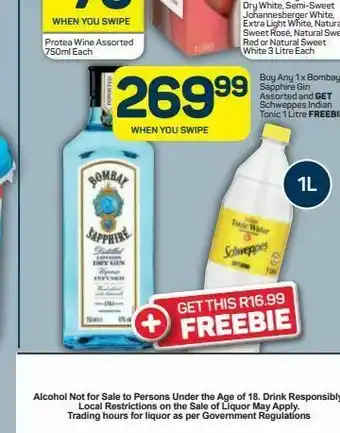 Pick n Pay Bombay sapphire gin offer