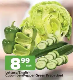 Check Save Lettuce/English Cucumber/Pepper Green Prepacked offer
