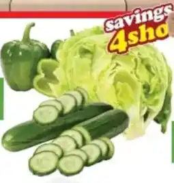 Check Save Lettuce/English Cucumber/Prepacked Pepper Green offer