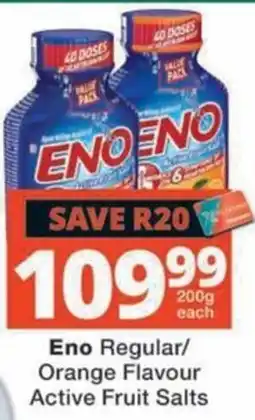 MediRite Eno Regular/Orange Flavour Active Fruit Salts offer
