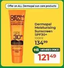 Dis-Chem Dermopal Moisturising Sunscreen SPF30+ offer