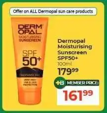 Dis-Chem Dermopal Moisturising Sunscreen SPF50+ offer