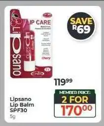 Dis-Chem Lipsano Lip Balm SPF30 offer