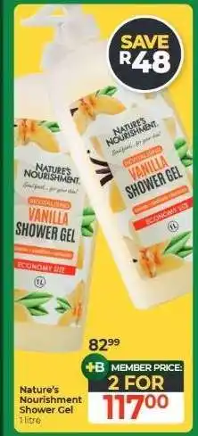 Dis-Chem Nature's Nourishment Shower Gel offer