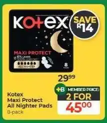 Dis-Chem Kotex Maxi Protect All Nighter Pads offer