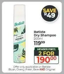 Dis-Chem Batiste Dry Shampoo offer