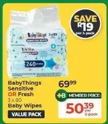Dis-Chem BabyThings Sensitive OR Fresh offer