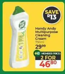 Dis-Chem HANDY ANDY MULTIPURPOSE CLEANING CREAM offer