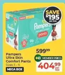 Dis-Chem Pampers Ultra Skin Comfort Pants offer