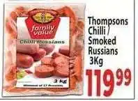 Supa Store Thompsons Chilli Smoked Russians 3Kg offer