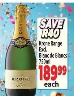Supa Store Krone Range Excl. Blanc de Blancs 750ml offer