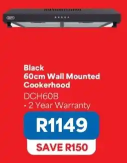 OK Furniture Black 60cm Wall Mounted Cookerhood DCH60B offer