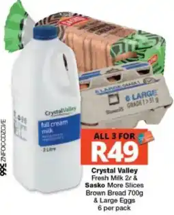 Checkers Crystal Valley full cream milk offer
