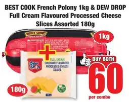Boxer Superstores BEST COOK French Polony & DEW DROP Full Cream Flavoured Processed Cheese Slices Assorted offer