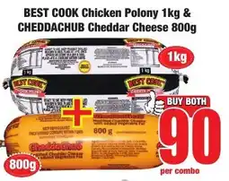 Boxer Superstores BEST COOK Chicken Polony & CHEDDACCHUB Cheddar Cheese offer