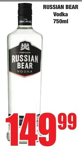 Boxer Superstores Russian Bear Vodka offer