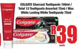 Boxer Superstores Colgate Charcoal Toothpaste Assorted offer