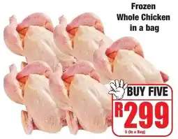 Boxer Superstores Frozen Whole Chicken in a bag offer