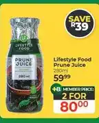 Dis-Chem Lifestyle Food Prune Juice 280ml - 2 for offer
