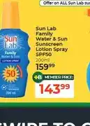 Dis-Chem Sun Lab Family Water & Sun Sunscreen Lotion Spray SPF50 200ml offer