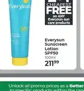 Dis-Chem Everysun Sunscreen Lotion SPF50 100ml offer