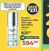 Dis-Chem Eucerin Hyaluron-Filler Anti-Age Epicelline Serum 30ml offer