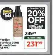 Dis-Chem Yardley Stayfast 24HR Foundation SPF20 offer