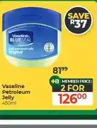 Dis-Chem Vaseline Petroleum Jelly 450ml - 2 for offer